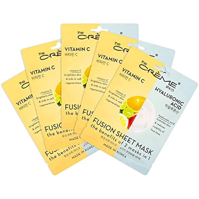 STRBOXONG أقنعة الوجه الكاملة بفيتامين C وحمض الهيالورونيك، العناية بالبشرة الكورية والترطيب - مرطب، مزيل للرؤوس السوداء، كريم للندبات، جوهر الجمال الطبيعي - مجموعة 5 أوراق - Image 1